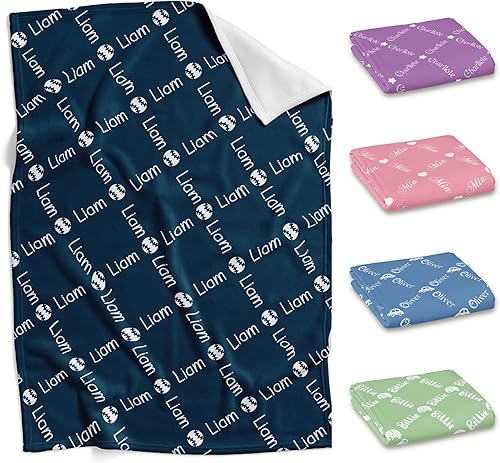 Mantas de bebé personalizadas con iconos de Navidad personalizados, manta de bebé personalizada con nombre para niñas y niños, mantas de bebé