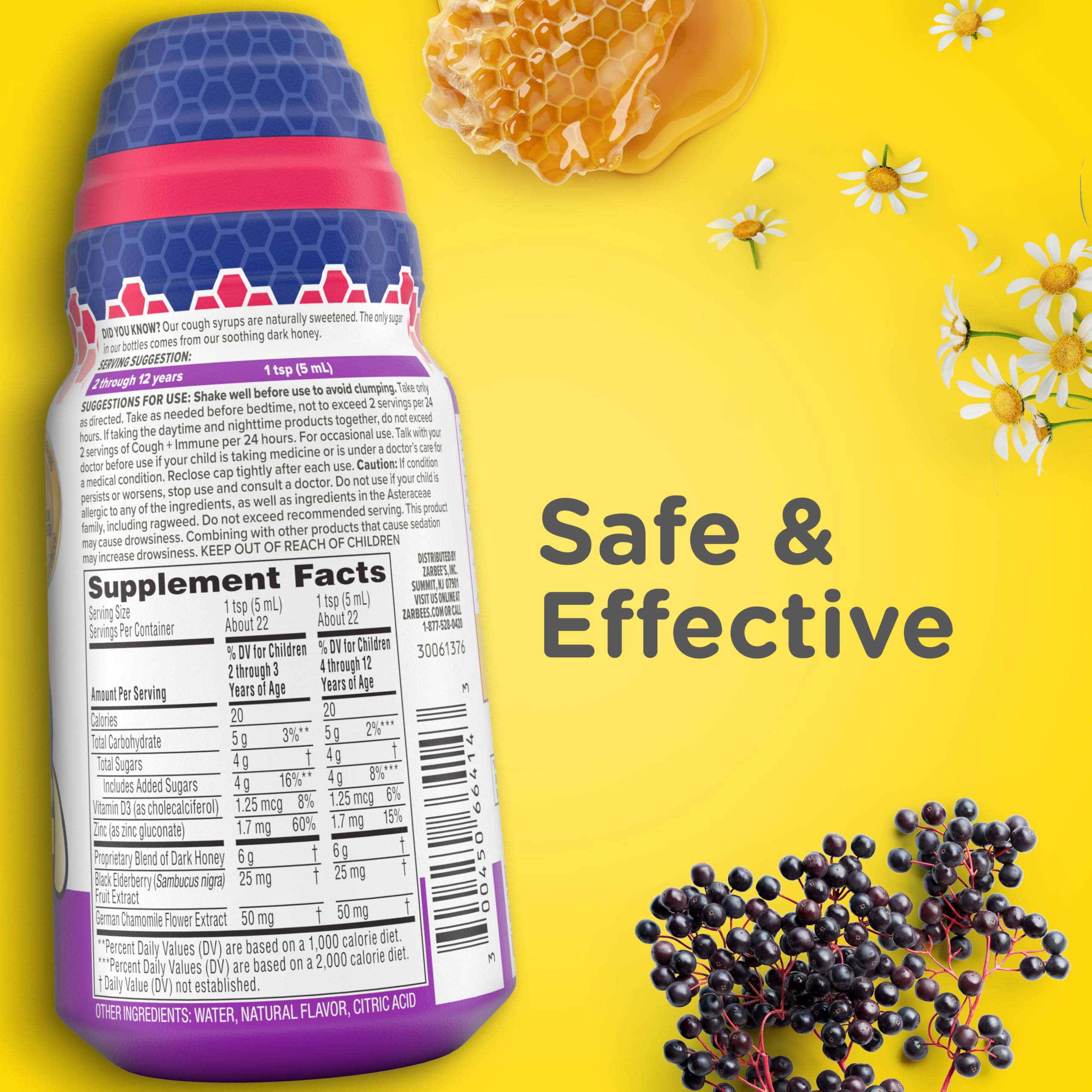 Zarbee's Kids Nighttime Cough Syrup + Immune with Honey, 4 fl. oz — Amazon image 6