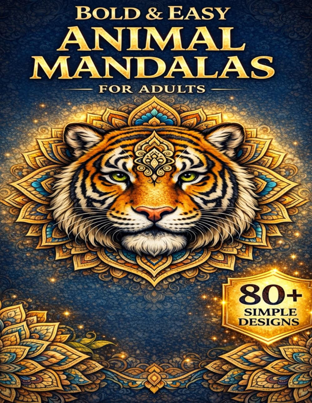 Amazing Animals Mandala Coloring Book for Adults: Bold & Easy Animal Mandalas for Relaxation, Stress Relief, and Mindful Coloring