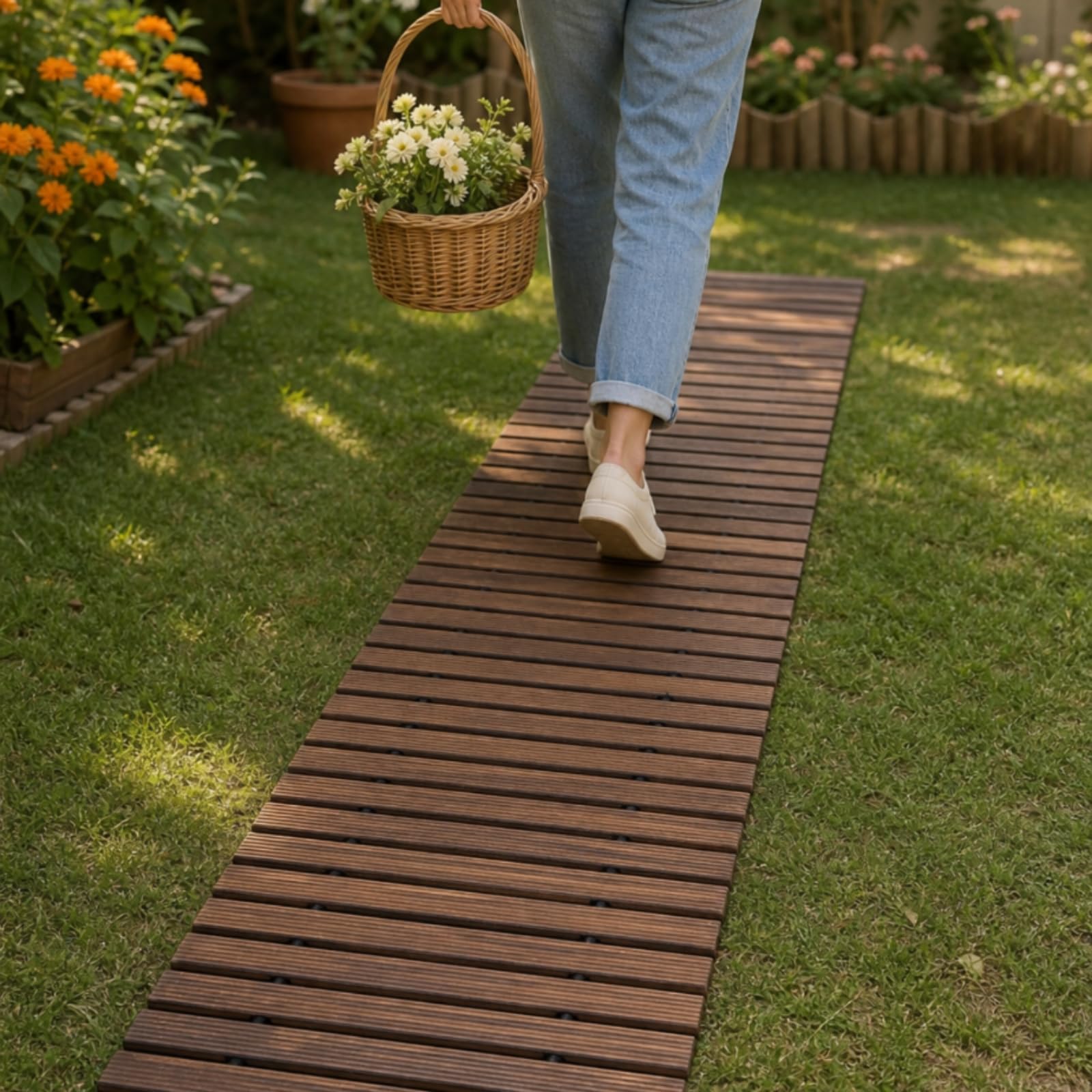 Ausrollbarer Garten flexibel Garten aus rollbar Roll für Hobbygärtner, Gartenliebhaber, Garten, Rasen, Hochzeit, 4FT
