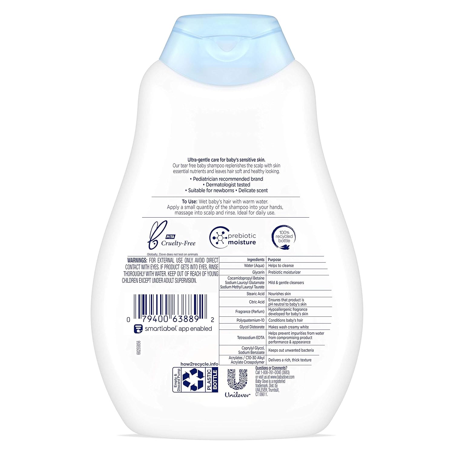 Buy Baby Dove Shampoo For Baby's Hair and Scalp Rich Moisture Hypoallergenic and TearFree 13 oz