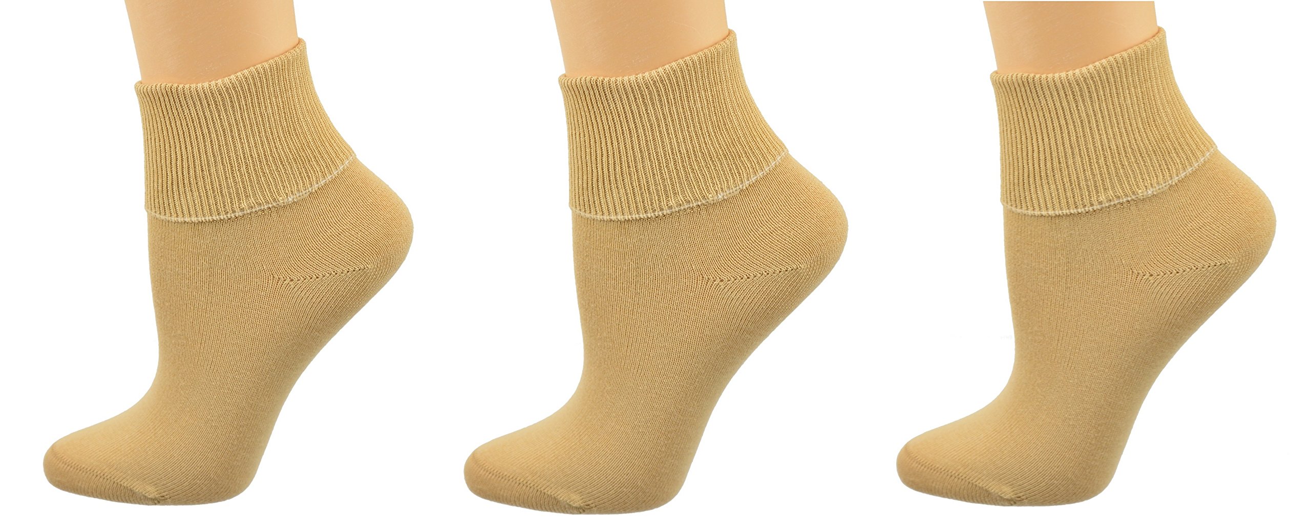 Sierra Socks Women's Cotton Diabetic Ankle Socks, 3 Pair