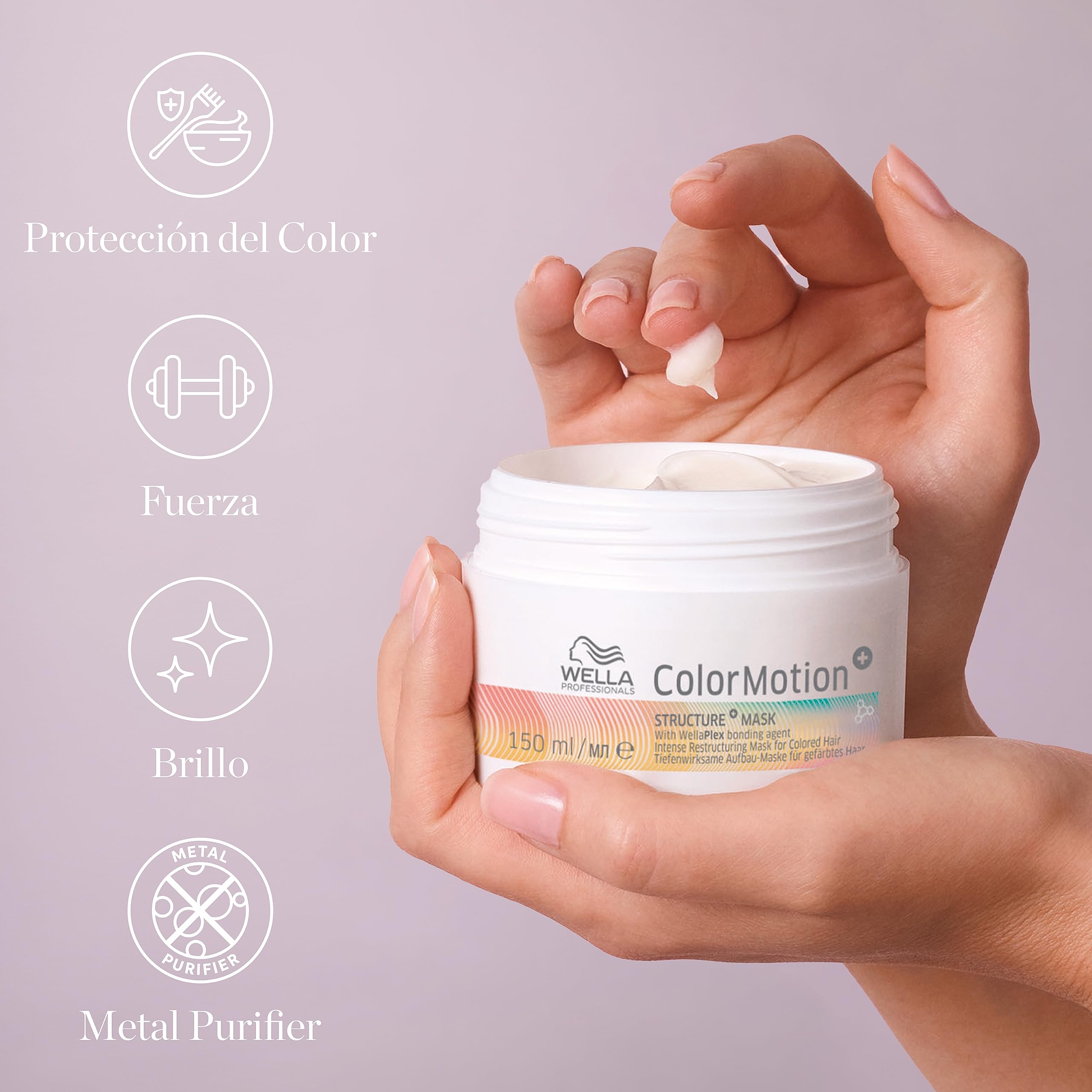 Wella Professionals - Pack ColorMotion - Champú Protección del Color 500ml + Mascarilla de Reestructuración 500ml - Intensidad de color, brillo y suavidad | Pelo teñido, seco y dañado