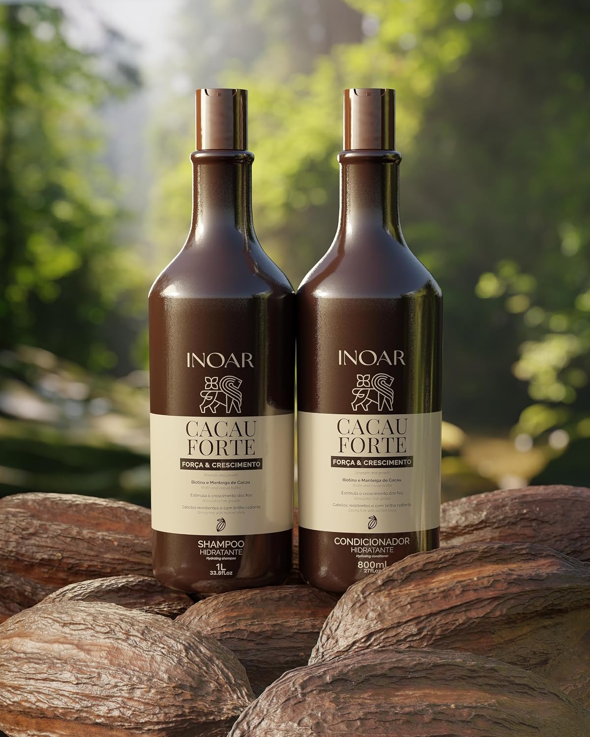 Inoar, Cacau Forte, Kit Shampoo 1L + Condicionador 800ml, Crescimento Saudável e Hidratação Intensa, Biotina e Manteiga de Cacau, Para Cabelos Enfraquecidos e Quebradiços Inoar, Cacau Forte, Kit Shampoo 1L + Condicionador 800ml, Crescimento Saudável e Hidratação Intensa, Biotina e Manteiga de Cacau, Para Cabelos Enfraquecidos e Quebradiços