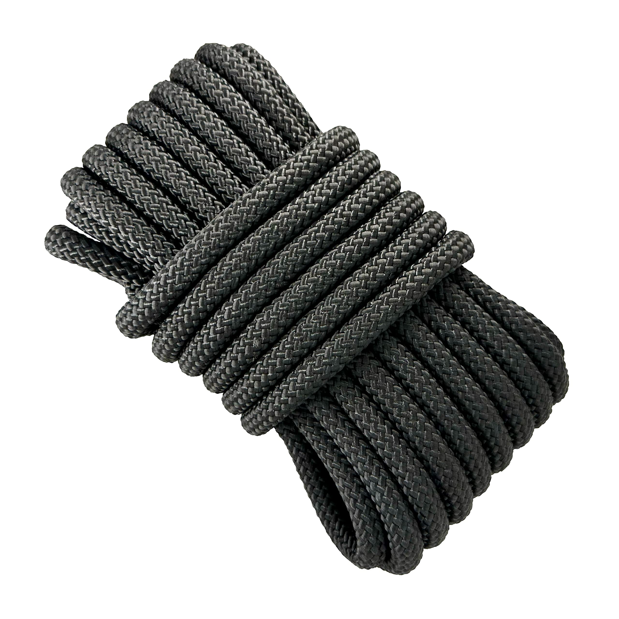 12mm High-Tenacity Polyester Rope. 10M. Black