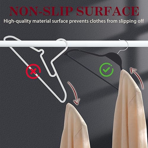 Miniatura 6 de ELONG HOME Perchas con revestimiento de goma antideslizante, paquete de 20 perchas duraderas que ahorran espacio con gancho de metal fuerte, diseño