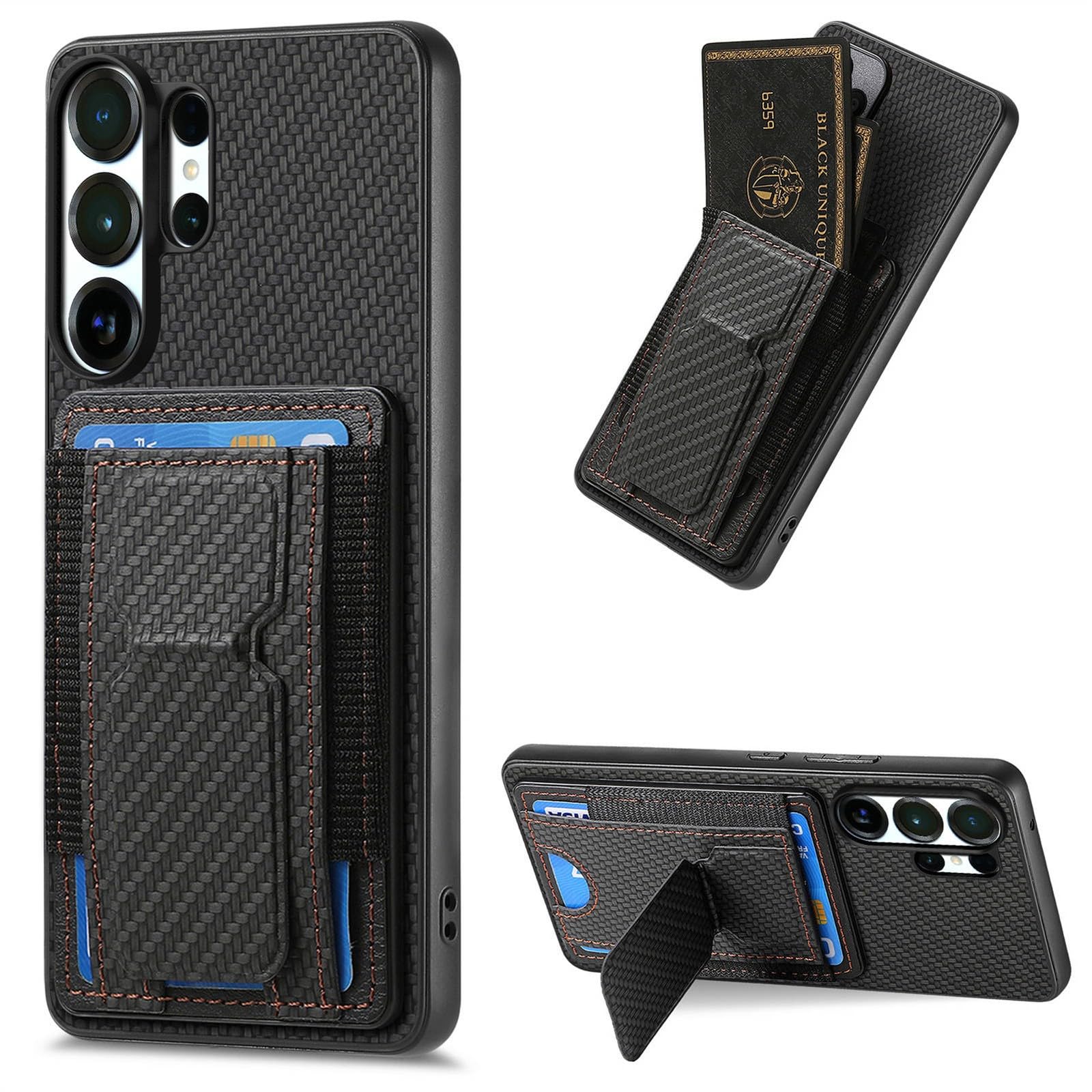 Étui portefeuille cuir Samsung Galaxy A17 5G coque silicone arrière noir