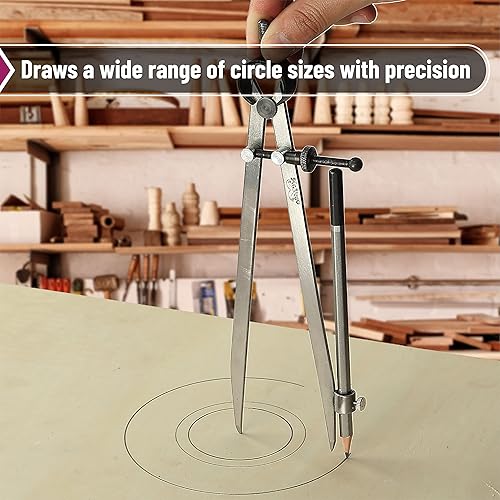 Miniatura 6 de Mr. Pen - Brújula profesional con cerradura, 8 pulgadas, brújula de lápiz, brújula para carpintería, brújula para geometría, divisor de alas, dibujo