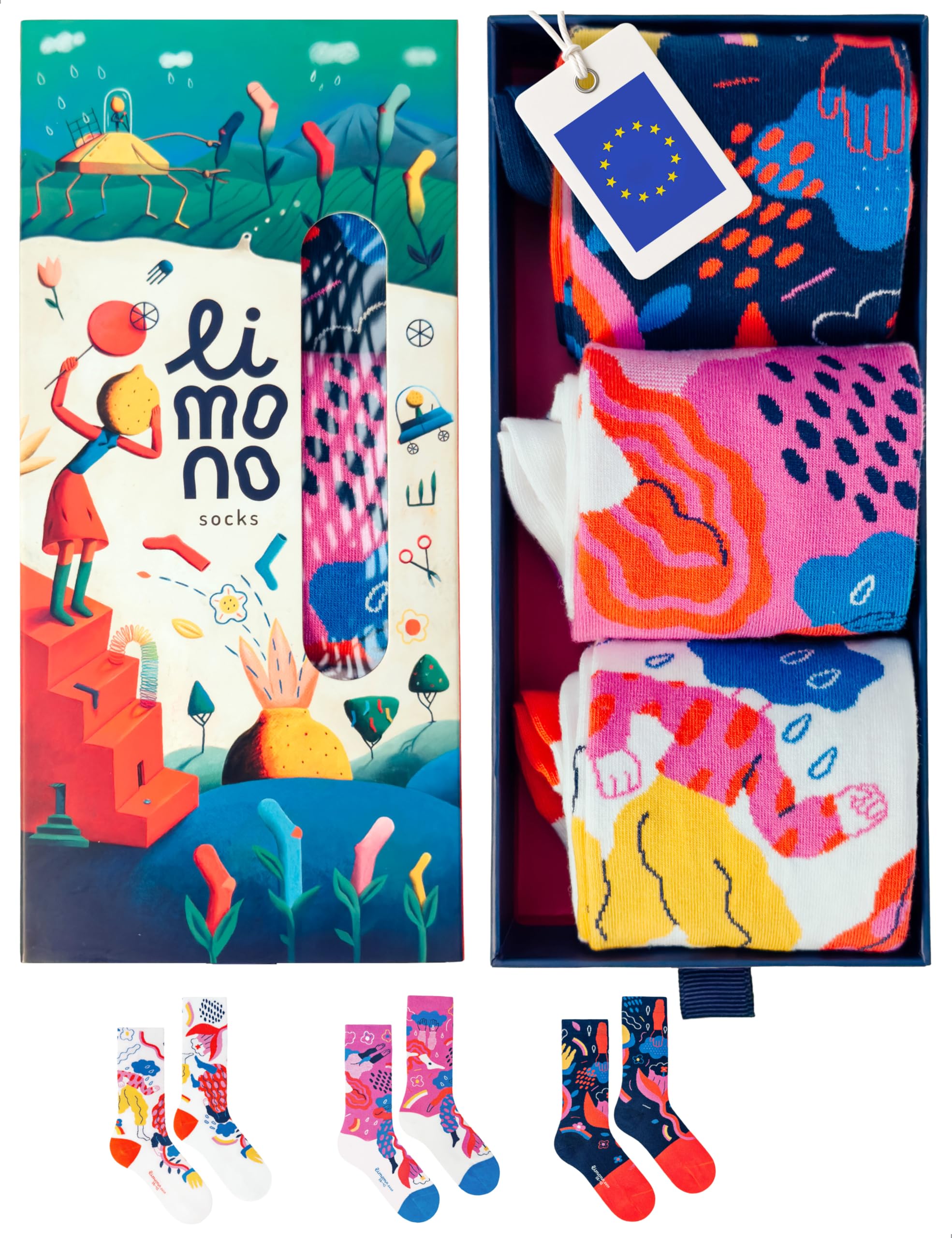 Rain Clouds, Calcetines unisex algodón orgánico con motivo de nubes y flores, EU 36-46 (S/L), Magenta Negro Crudo, puntera sin costuras, jacquard, Hechos en Portugal