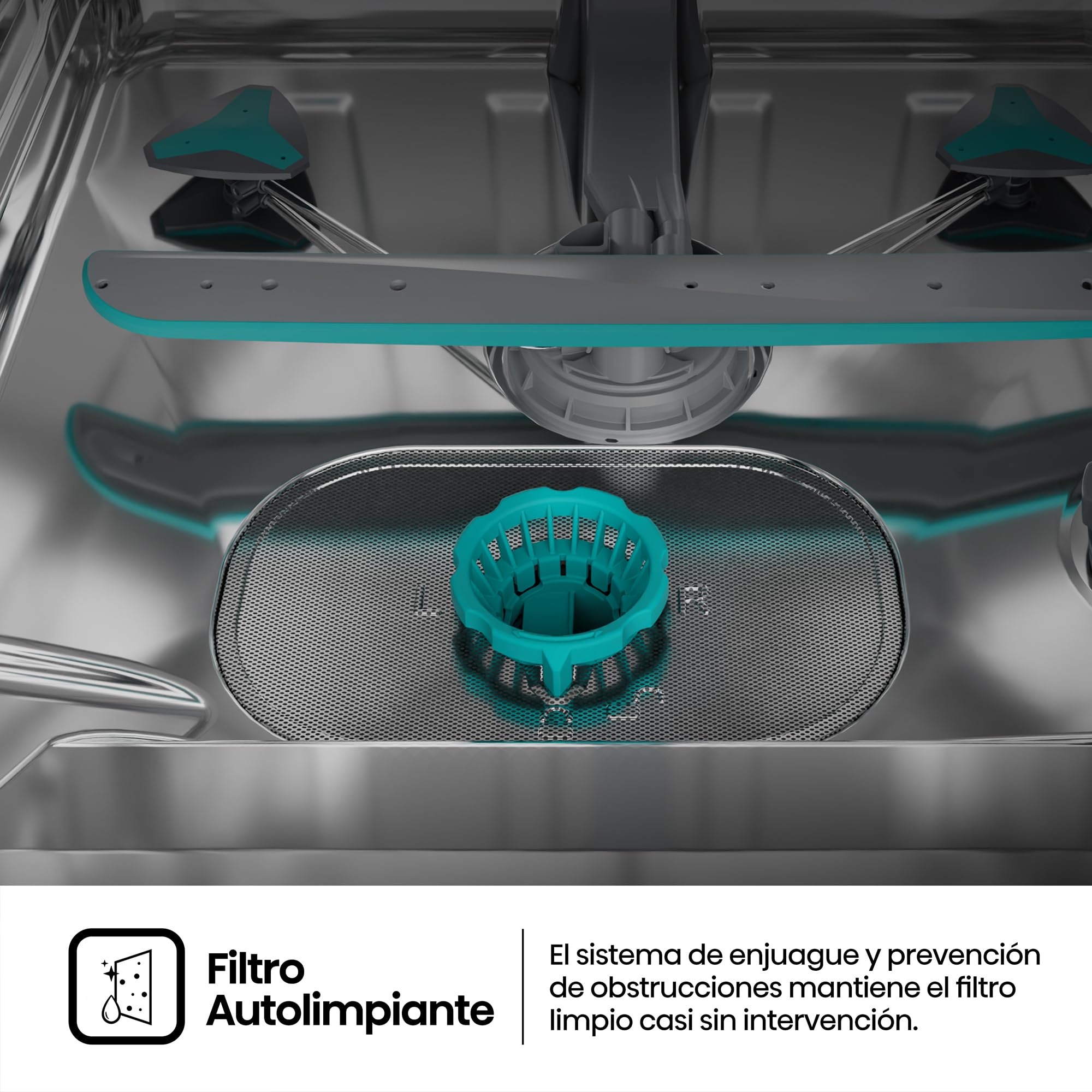 Hisense HS643B90X - Lavavajillas Clase B, 15 Servicios, Fondo 60cm, Secado Extra, Programa Automático, Tercera Bandeja, Programa Corto 1 hora, 15 Servicios, Aqua Protect System, Control Táctil, Inox