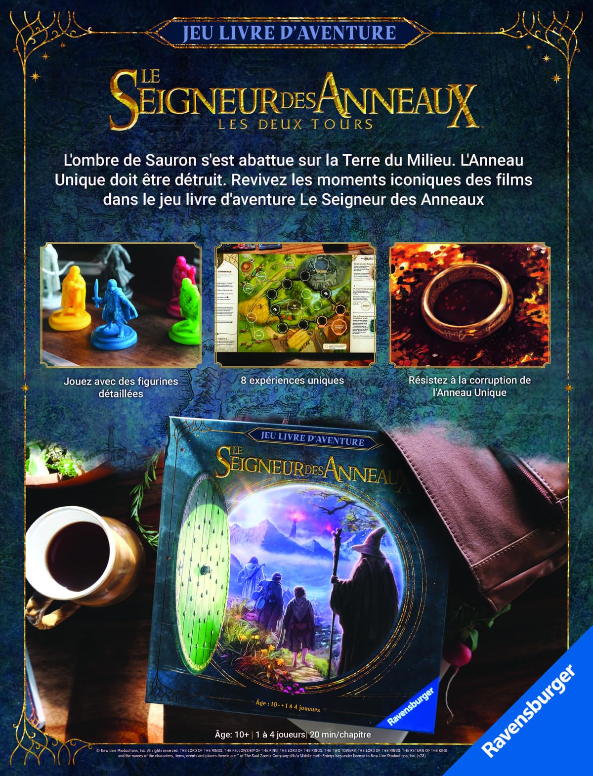 Ravensburger - Le Seigneur des Anneaux - Livre d'Aventure - Jeu de Plateau coopératif - 1 à 4 Joueurs dès 10 Ans - 30 Minutes par chapitres (8 chapitres) - Version française