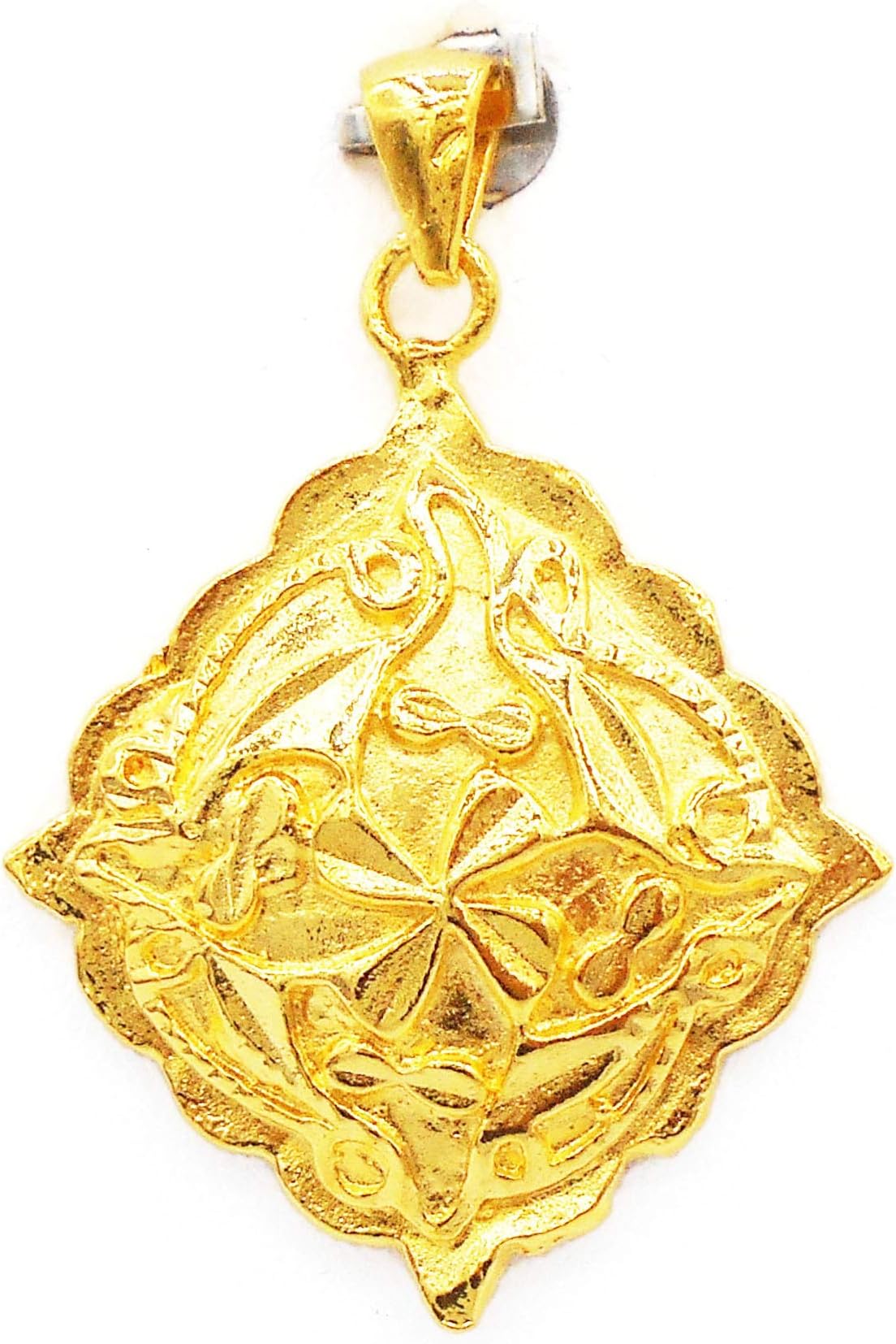 Pendant Gold Vintage Style 18k 22k 24k Thai Baht Yellow Gold Plated Jewelry Women, Costume Jewelry From Thailand