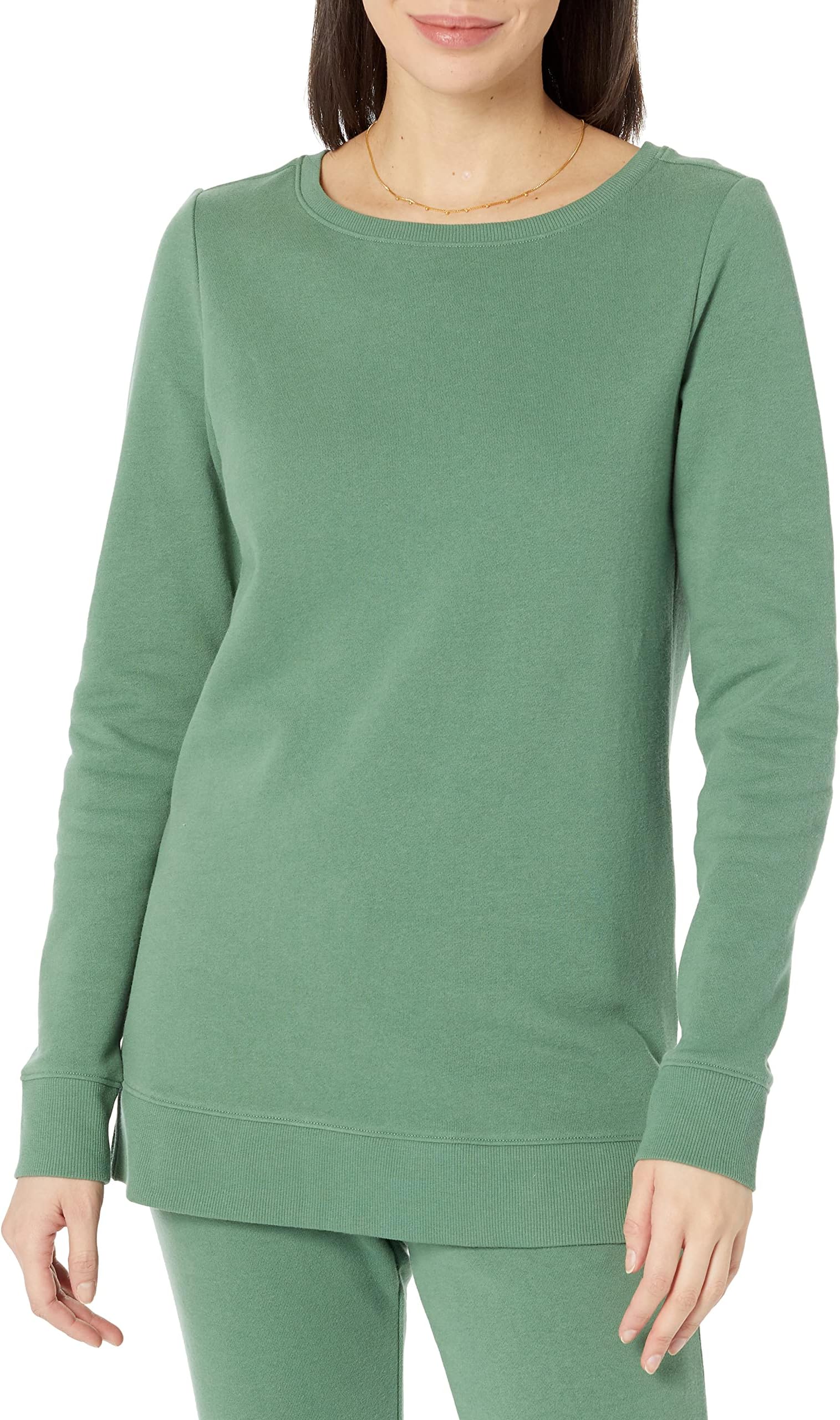 Amazon EssentialsWomen's Open-Neck Fleece Tunic Sweatshirt