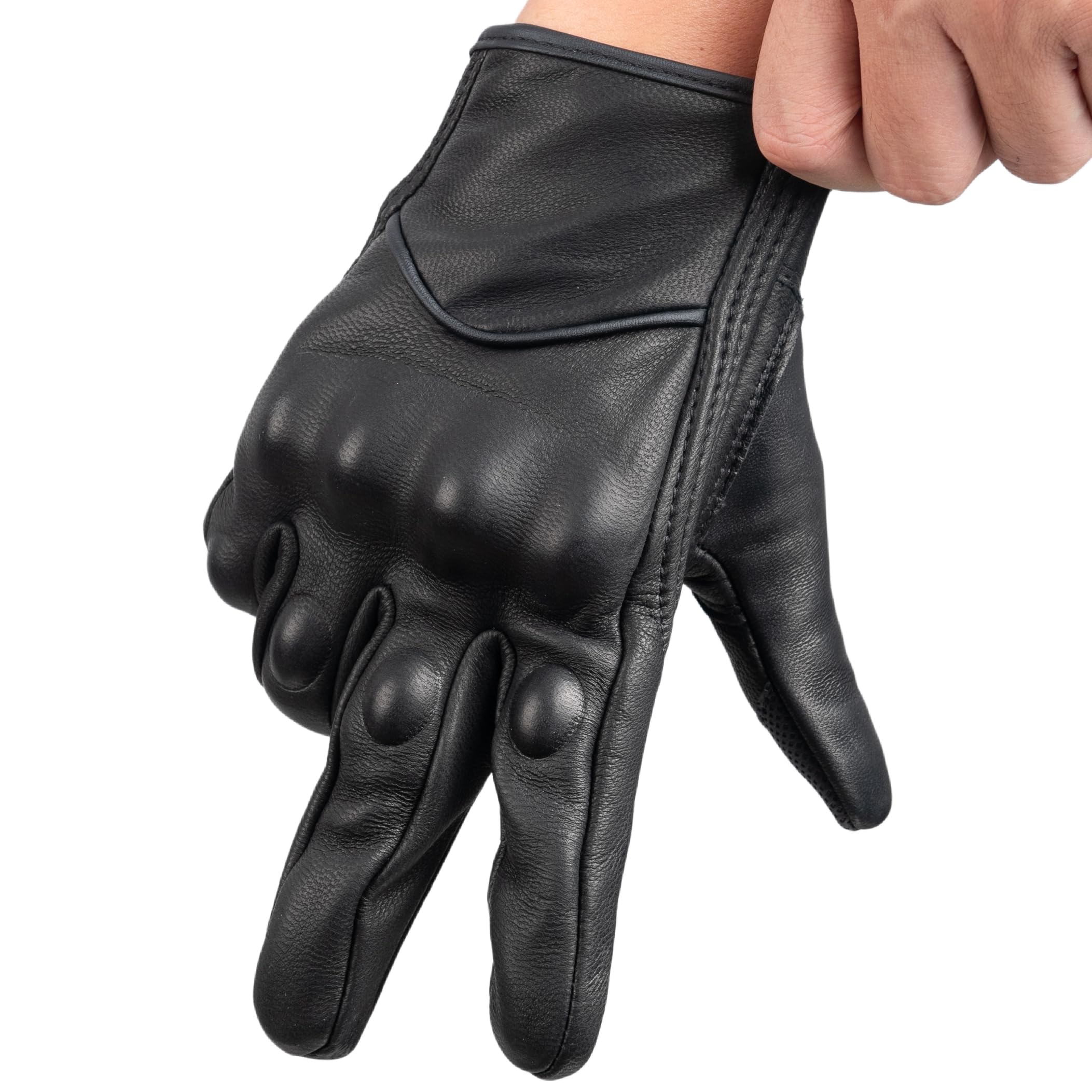 Amazon.com: sibewora Men's Full Finger Goatskin Leather Gloves