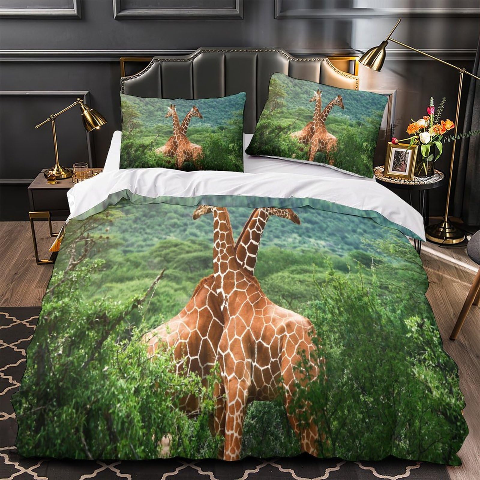Housse de Couette Girafes 3D pour transformer votre chambre d'amis en lodge safari africain