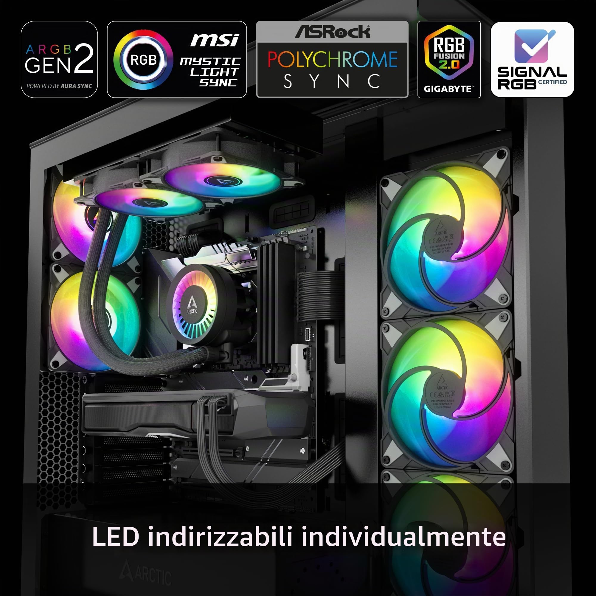 ARCTIC Liquid Freezer III 240 A-RGB (nero)- Sistema di raffreddamento ad acqua per PC, dissipatore a liquido All-in-One per CPU AIO, compatibile con Intel e AMD, pompa efficiente controllata da