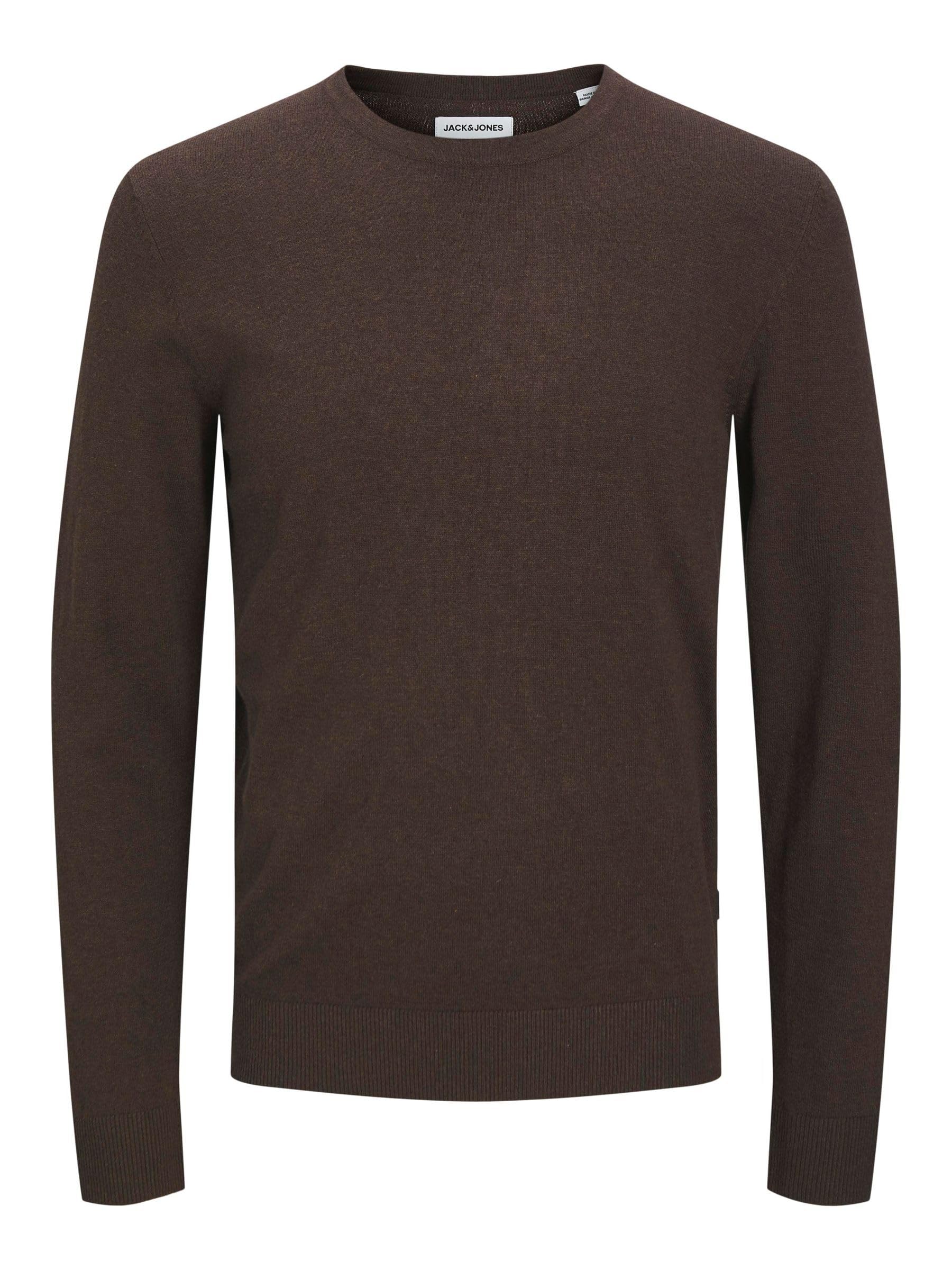 JACK & JONES Men's Jjeemil Knit Crew Neck Noos, Mulch, S