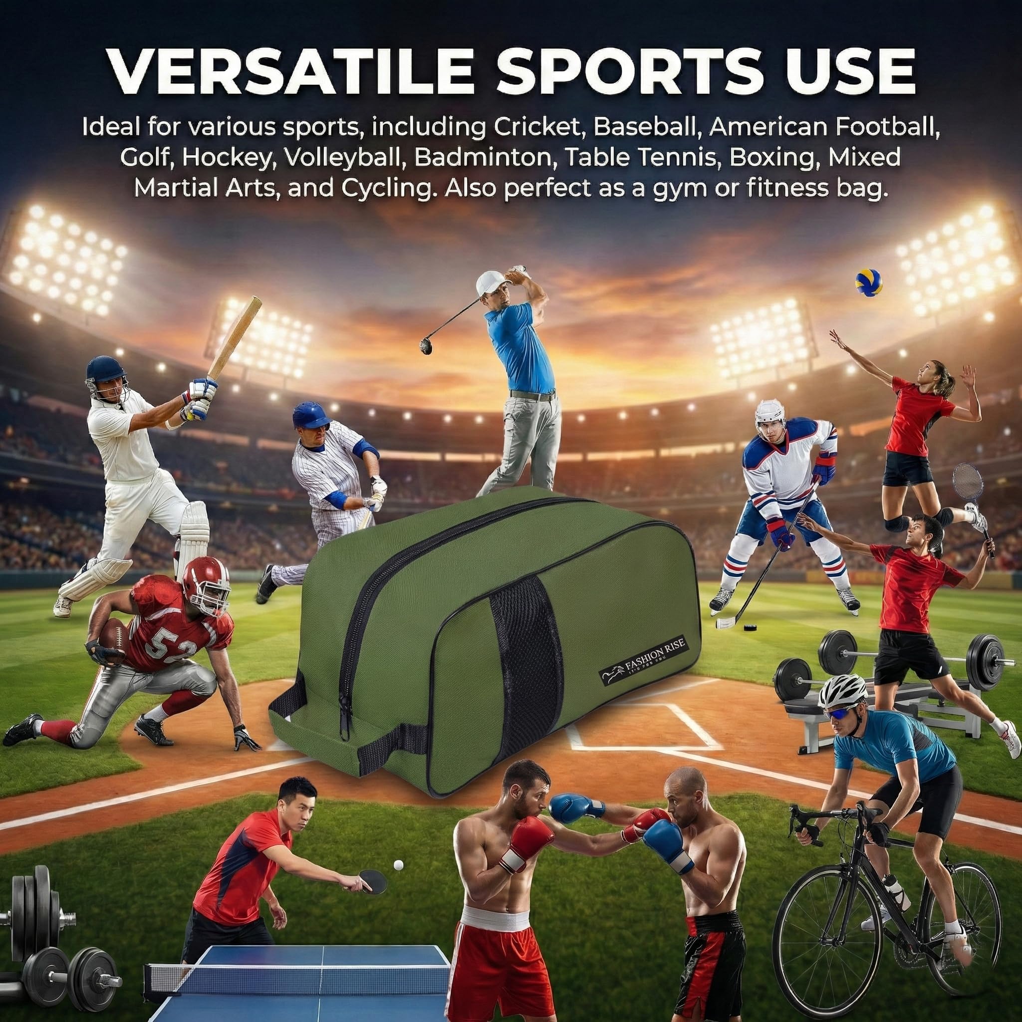 Bolsa de viaje impermeable para botas deportivas, para fútbol, críquet, rugby, golf, artículos de aseo para hombres y mujeres, verde oliva, Bolsa para zapatos