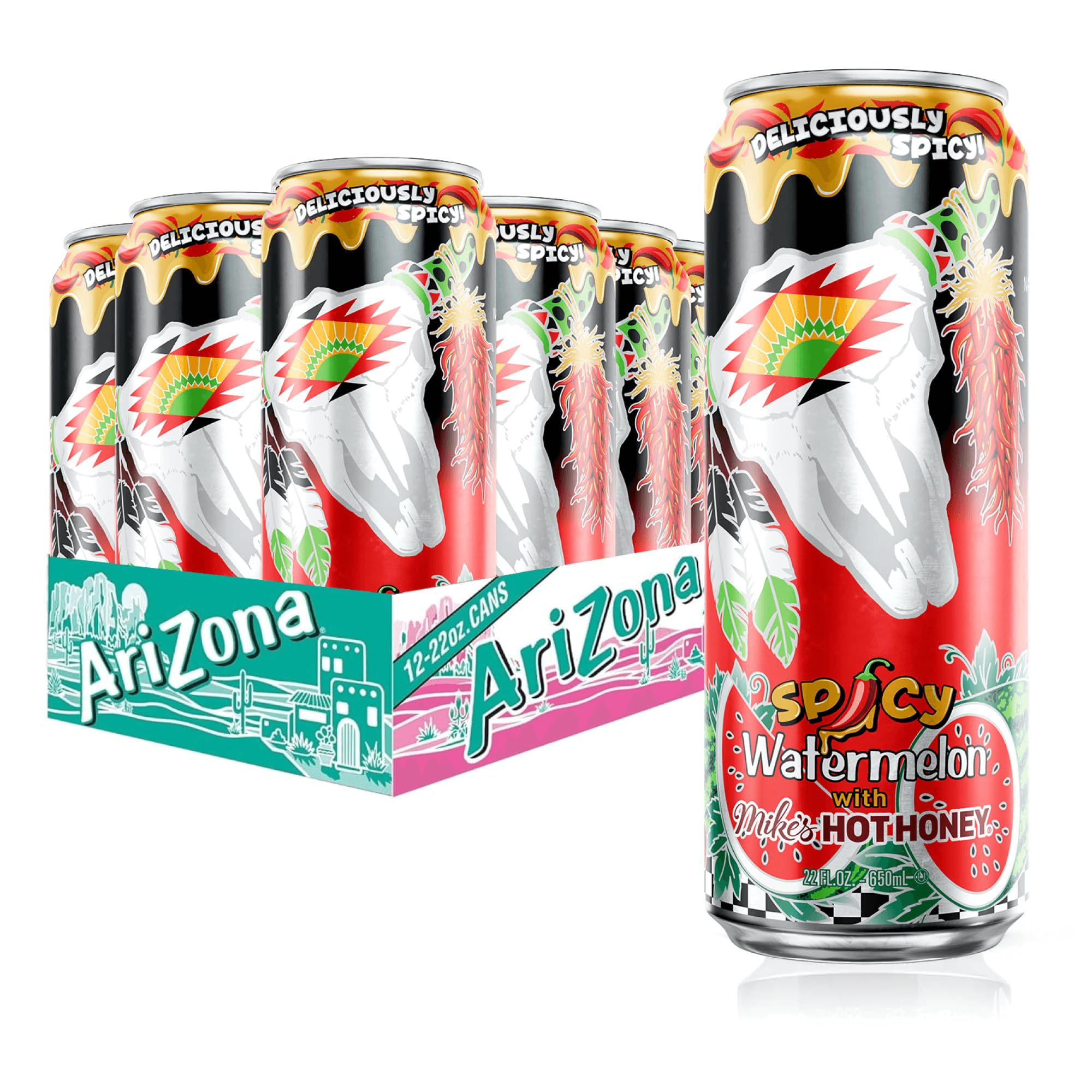 Amazon.com : AriZona Spicy Watermelon x Mikes Hot Honey |Fruit