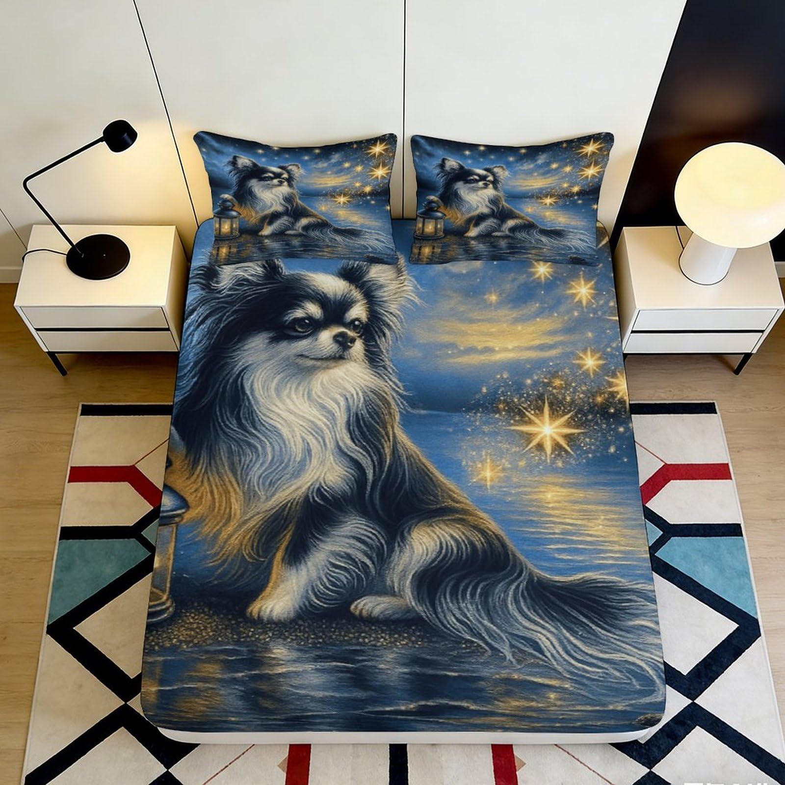 3D Printed Whale Fitted Sheet Microfiber Deep Pocket Non-Slip Elastic Hem Bedroom Bedding Whale Mattress Fitted Cover 90x200x25cm
