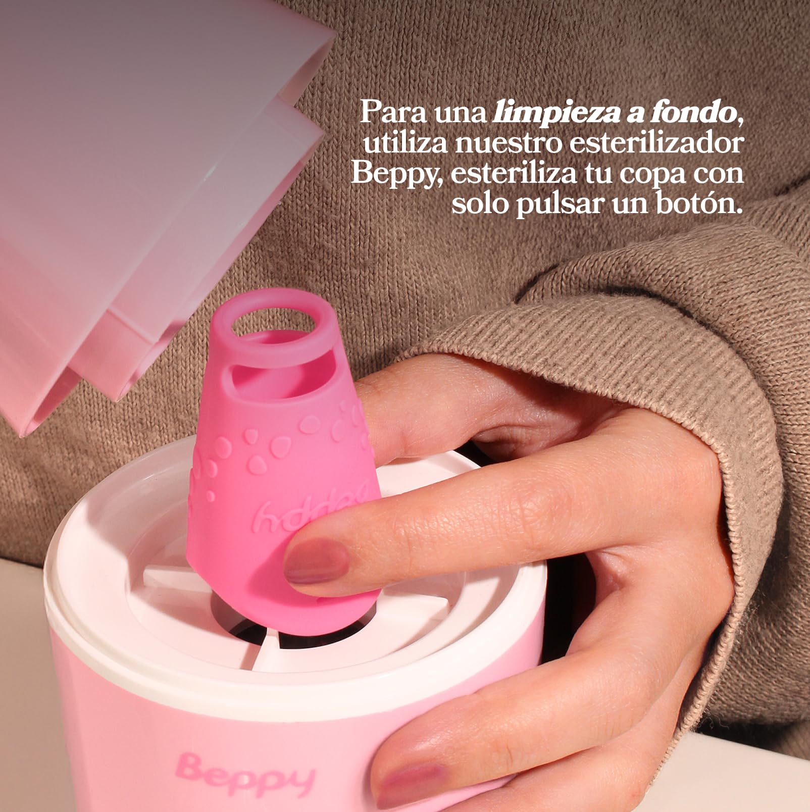 Beppy Hollow Tampon - Tampón de silicona - Tampón reutilizable (Rosa)