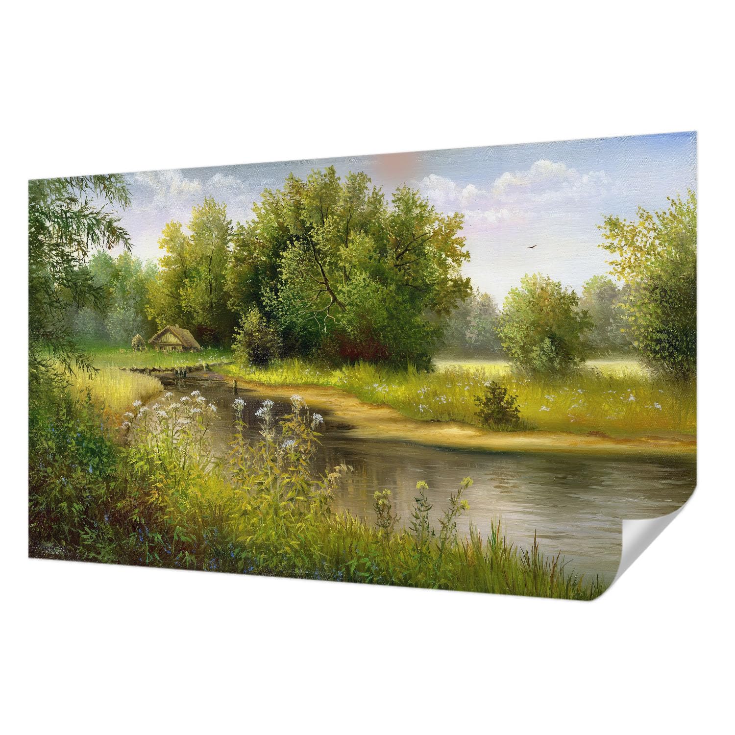 Papier peint adhésif de haute qualité Tulup avec panoramique de paysage rural 416cm