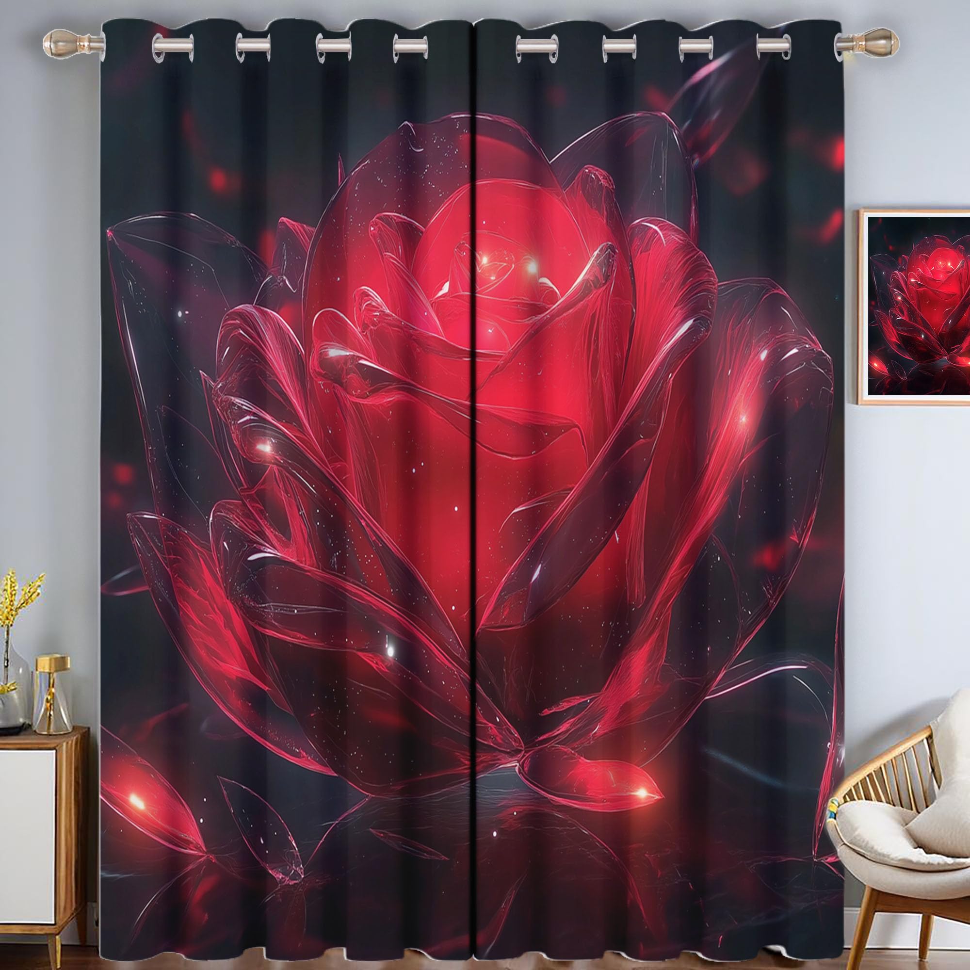 Rideaux occultants avec isolation thermique rideau rêve bicolore 140x175cm pour salon