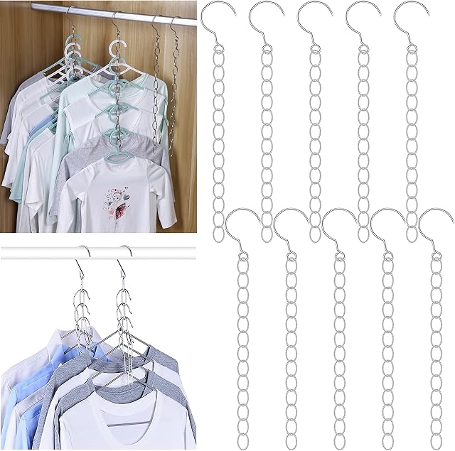 Lighterday Space Saving Hangers,10pcs Magic Hangers Space Savers,Wardrobe Space Saver Hangers,Hangers Space Saving for Trouser and Coat,Multi Hangers Space Saving for Clothes