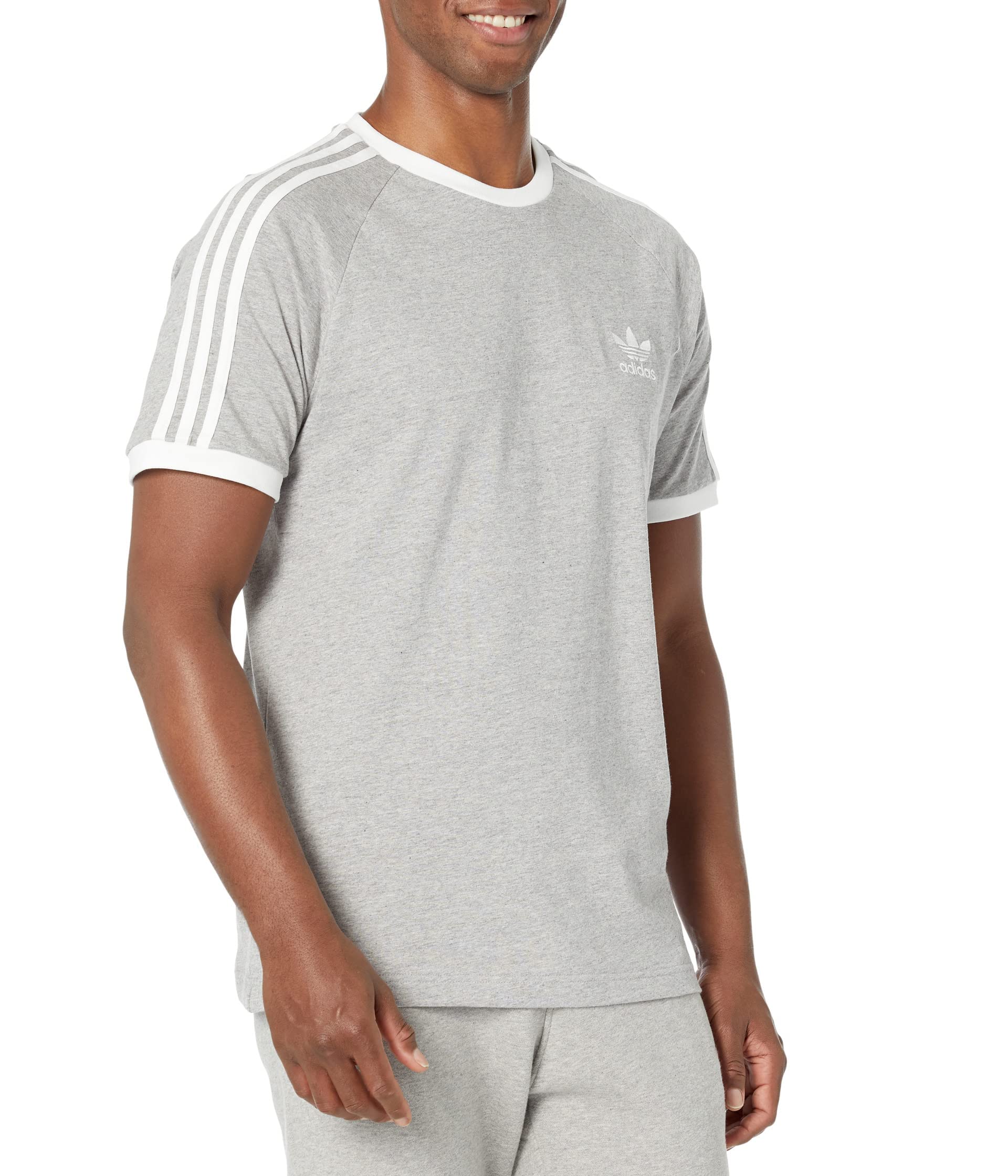 adidas Originals Men's Adicolor Classics 3-Stripes T-Shirt, Medium Grey Heather, S