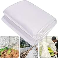 Folha de plástico transparente para estufa de 6 mil, filme plástico transparente para estufa, filme de polietileno resistente para fazenda, jardim (2 m x 3 m)