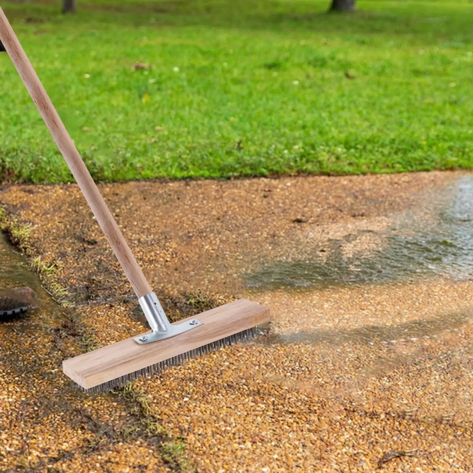 Besen Draußen 30cm Drahtbesenbürste Kehrboden Garten Moosreiniger Wäscher Küche Haushalt Reinigungswerkzeuge Zubehör