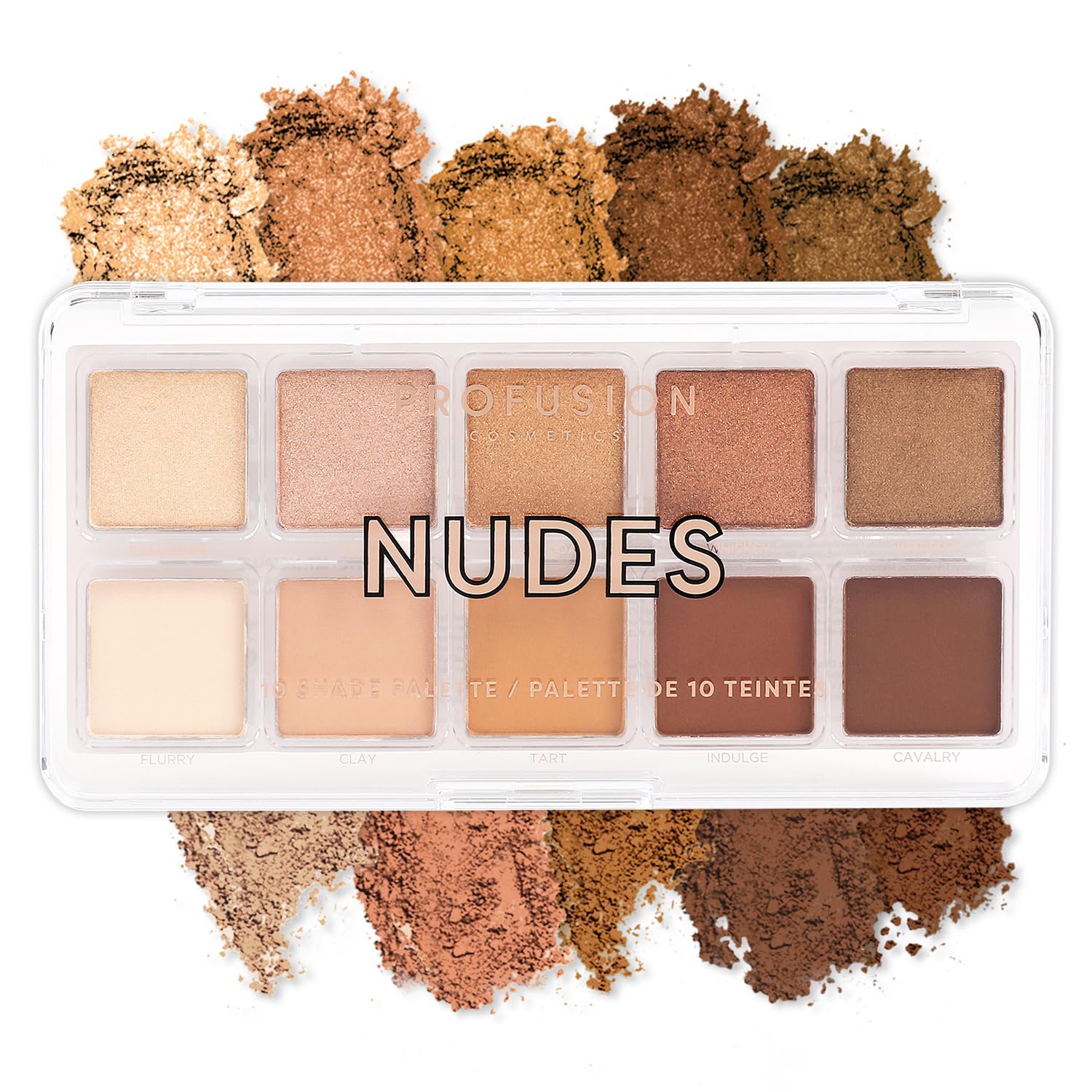 Profusion Cosmetics 10 Shade Eyeshadow Palette - High Pigmented Multi-Finish Colors, Vegan & Cruelty-Free, Create Stunning Looks On-the-Go - Travel-Friendly & Versatile Makeup, Nudes
