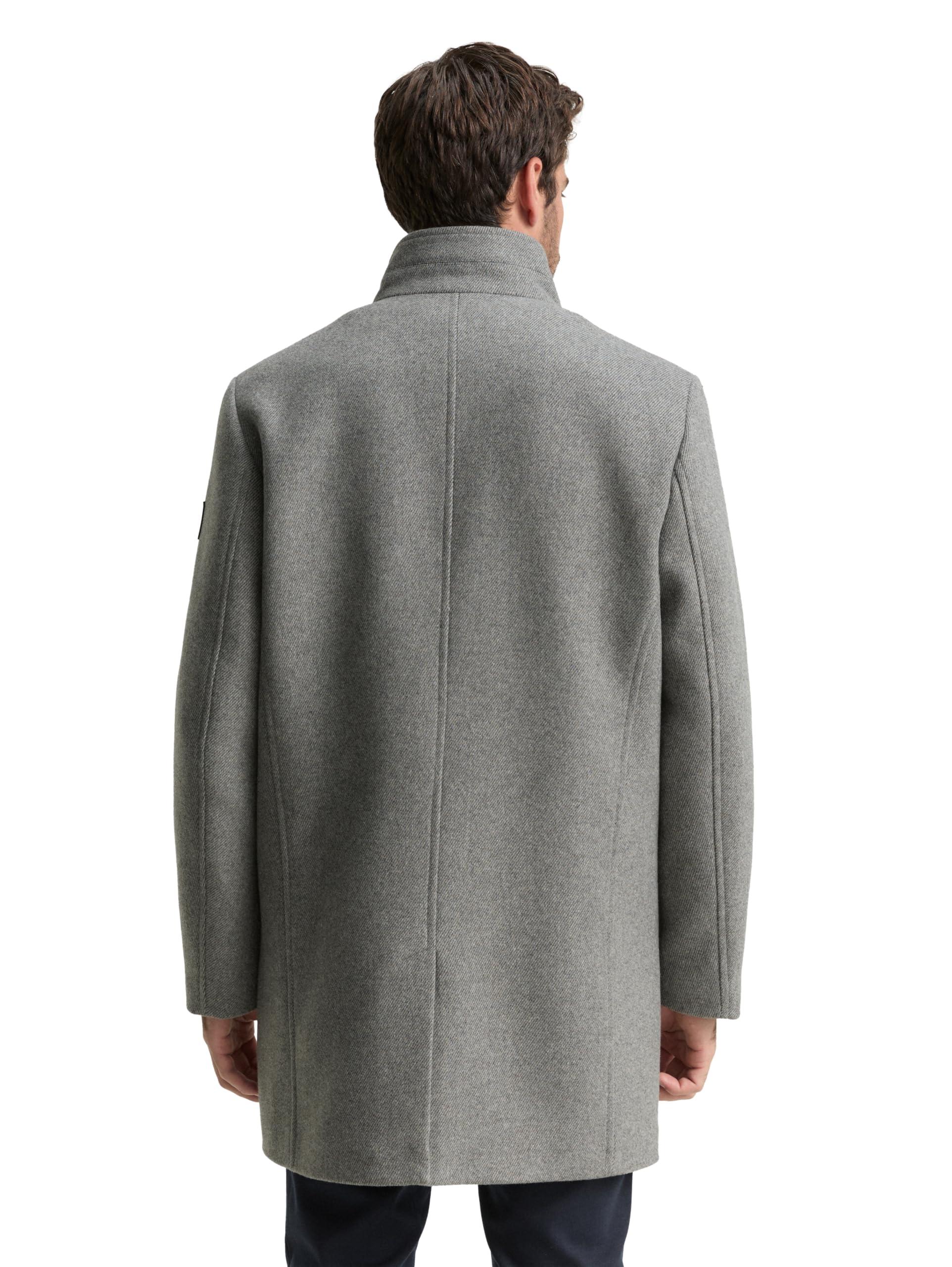 TOM TAILOR Męski płaszcz wełniany 2 w 1 ze zdejmowaną kurtką wewnętrzną, 30507 - Light Stone Grey Wool Twill, 3XL