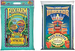 FoxFarm Ocean Forest Organic Plant Potting Soil with Light Warrior Soilless Seed Germination Starter Mix Garden Potting Mix