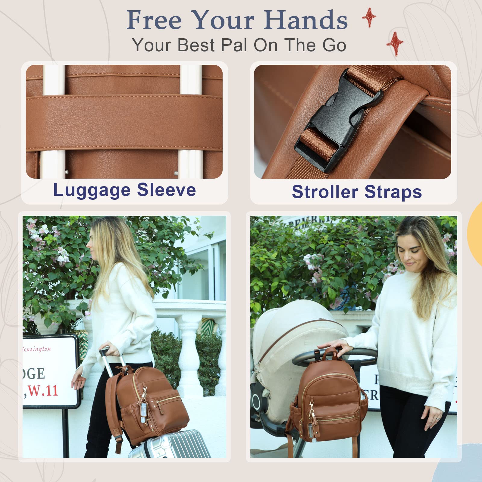 miss fong Small Diaper Bag Mini Diaper Bag Backpack Mini Backpack with 11  Pockets Baby Diaper Bag with Hand Sanitizer Holder, Insulated Pockets