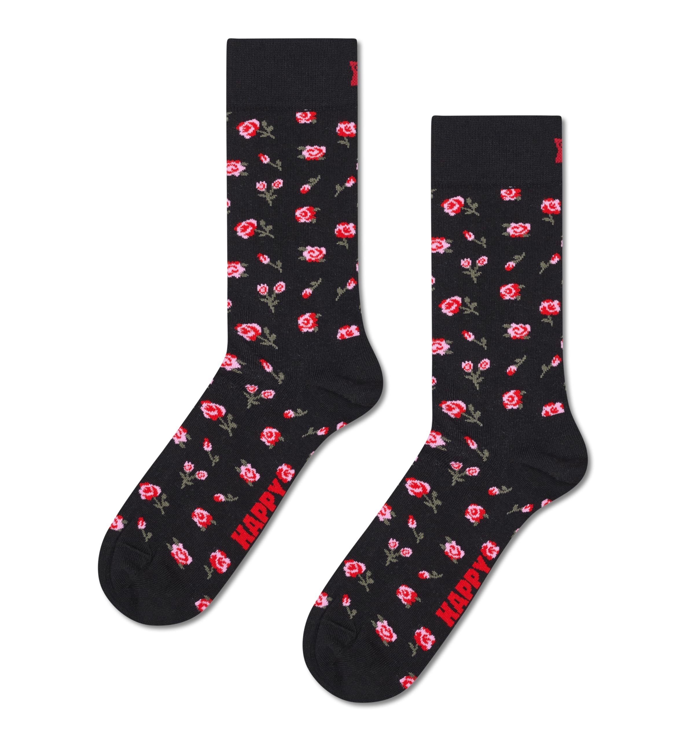 Happy Socks Roses Sock, Black, 41-46