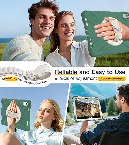 Miniatura 98 de BRAECN Funda para iPad de 9ª/8ª/7ª generación, resistente a prueba de golpes con protector de pantalla, soporte para lápices, soporte para tapa