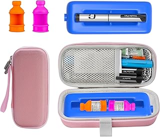 Insulin Vial & Pen Cooler Travel Case, with TSA Approved Ice Pack & Insulated Layer for Insulin Cooling, for Diabetic Supplies & Medicine Cooling, 2P Silicone Case for Protect Vial (Pink)
