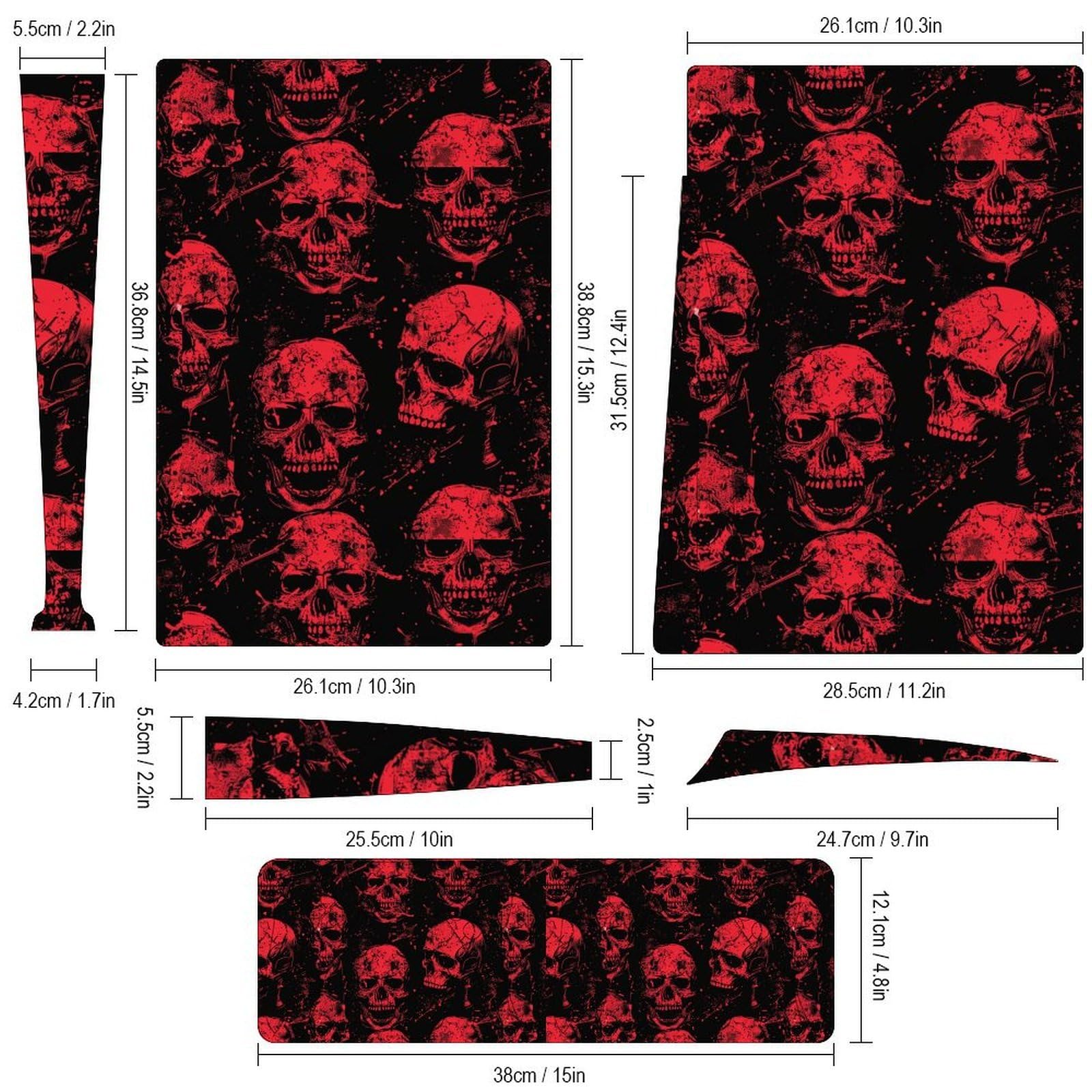 Bloody Skull Skin para consola PS5 y accesorios de controlador, funda de vinilo de anime, juego completo para Playstation 5 Disc Edition