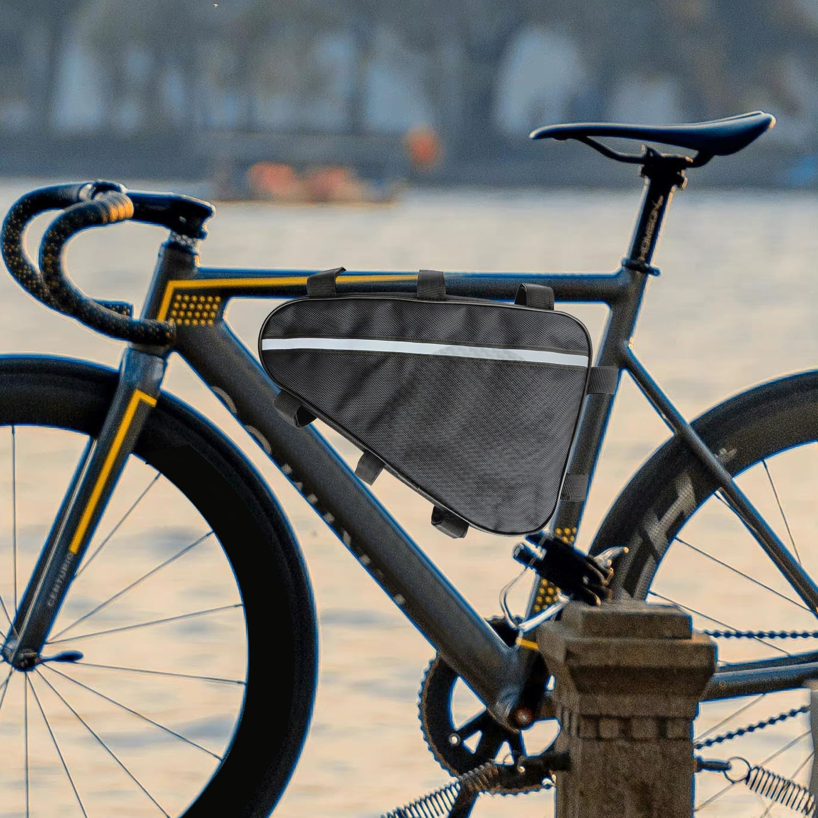 Borsa Triangolare Per Mountain Bike, In Tessuto Oxford Impermeabile Con Tasca Frontale Per Attrezzi Pe 95030597