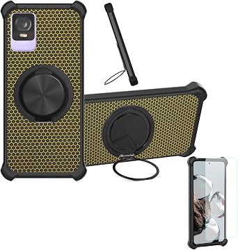 Case Compatible for Qilive Smartphone 6 4g Q2-23 Phone Case Cover [with 1* Tempered Glass Screen Protector] Hybrid Case[360Ring Support, Magnetic] CX-24-HEI