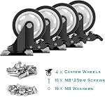 4 inch Swivel Caster Wheels,Heavy Duty Plate Casters with Safety Brake Total Capacity 1200lbs (Pack of 4)