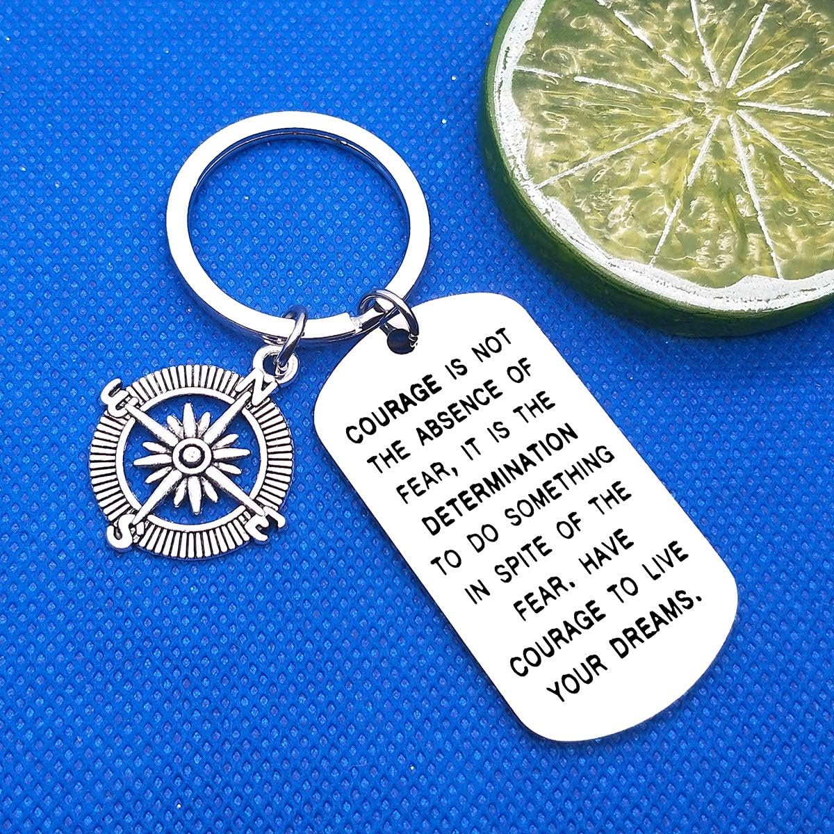 Courage To Live Your Dreams Keychain Inspirational Granduation Gift for Daughter Son High School College Student Gift Christmas Birthday Gift for Boys Girls New Adventure Gift image 5