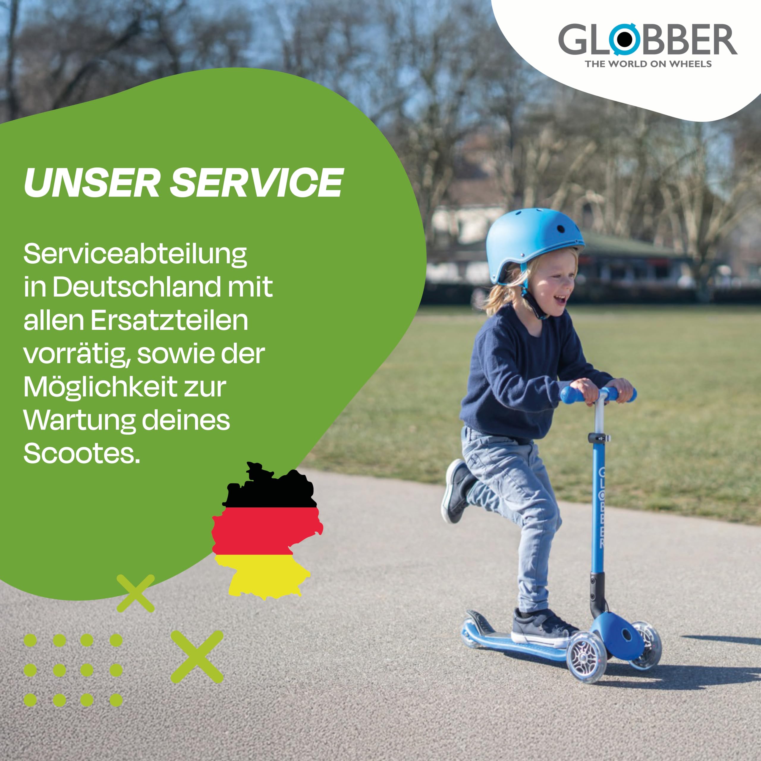 GLOBBER Primo Foldable Plus Lights Roller – Tretroller Kinder ab 3 Jahre - Scooter 120/80 mm - ABEC 5, 3-rädrig mit LED Rollen – höhenverstellbar