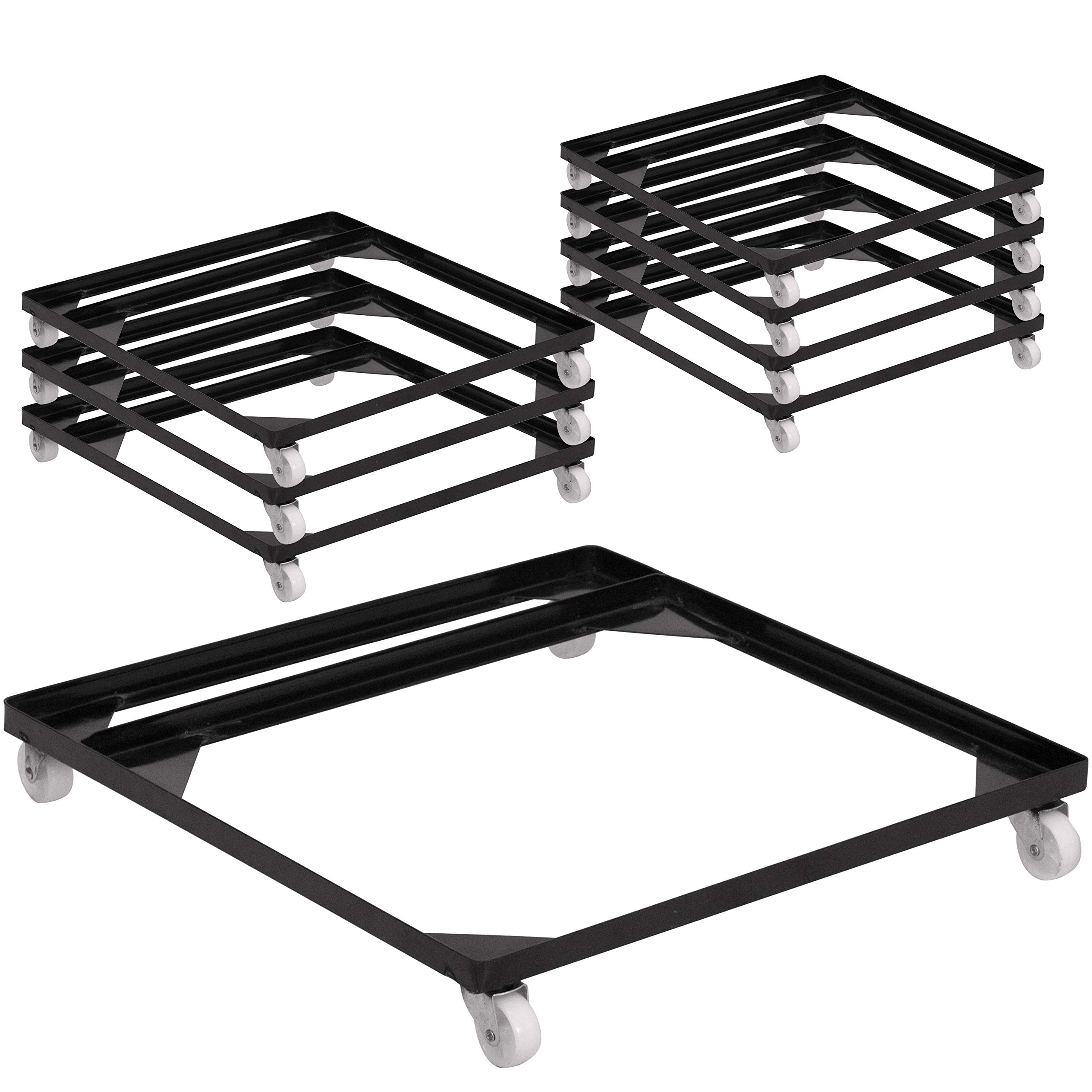 8 Pack HERCULES Series Steel Stack Chair and Church Chair Dolly by Flash Furniture – Set of 8, Alloy Steel, Black, Pack of 8, Model 8-FD-BAN-CH-DOLLY-GG
