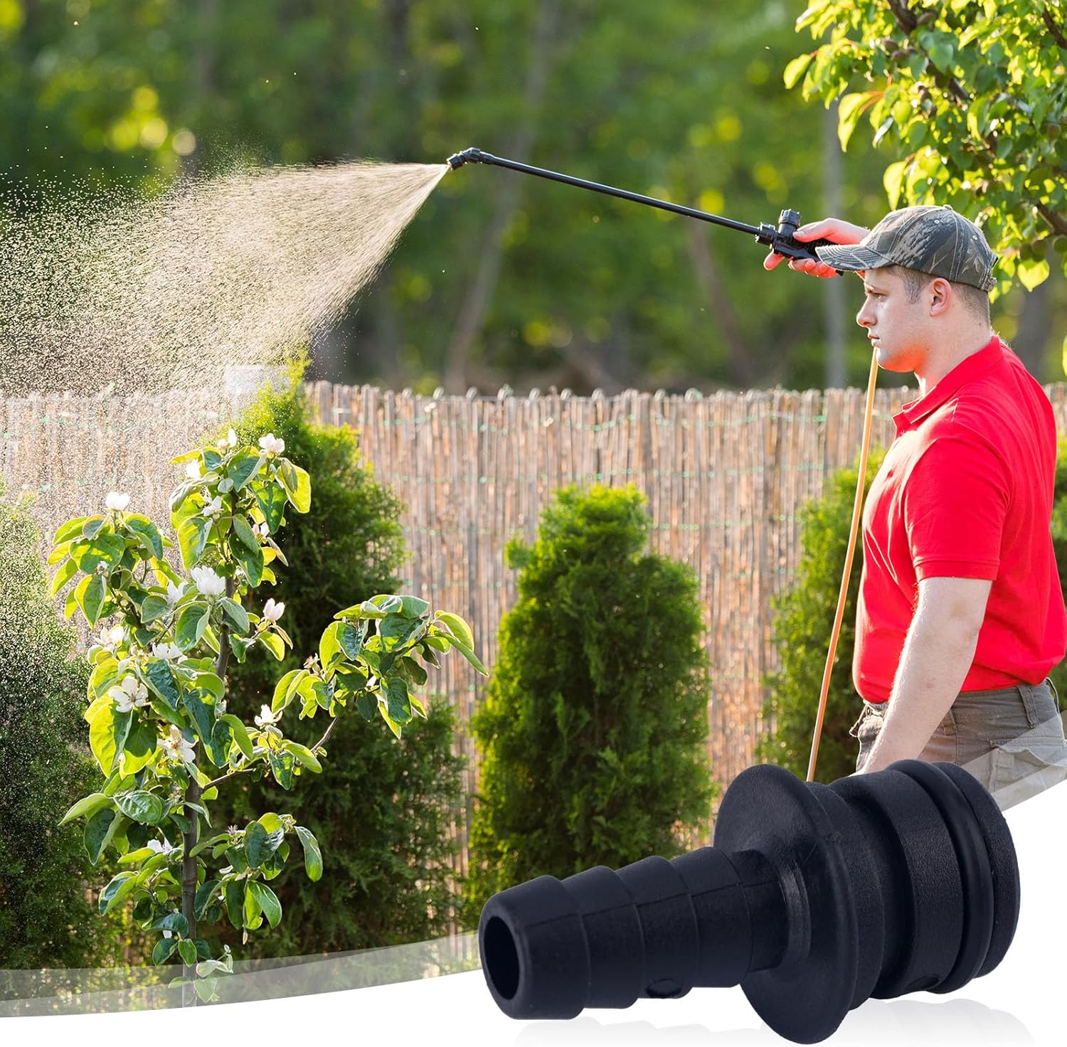 6pcs 20381-026 Quad Port Fittings, 3/8" Hose Barb 3/4" OD Straight Connectors Compatible with Flojet Pump System Quad/Triplex/G57 Series Pumps Parts