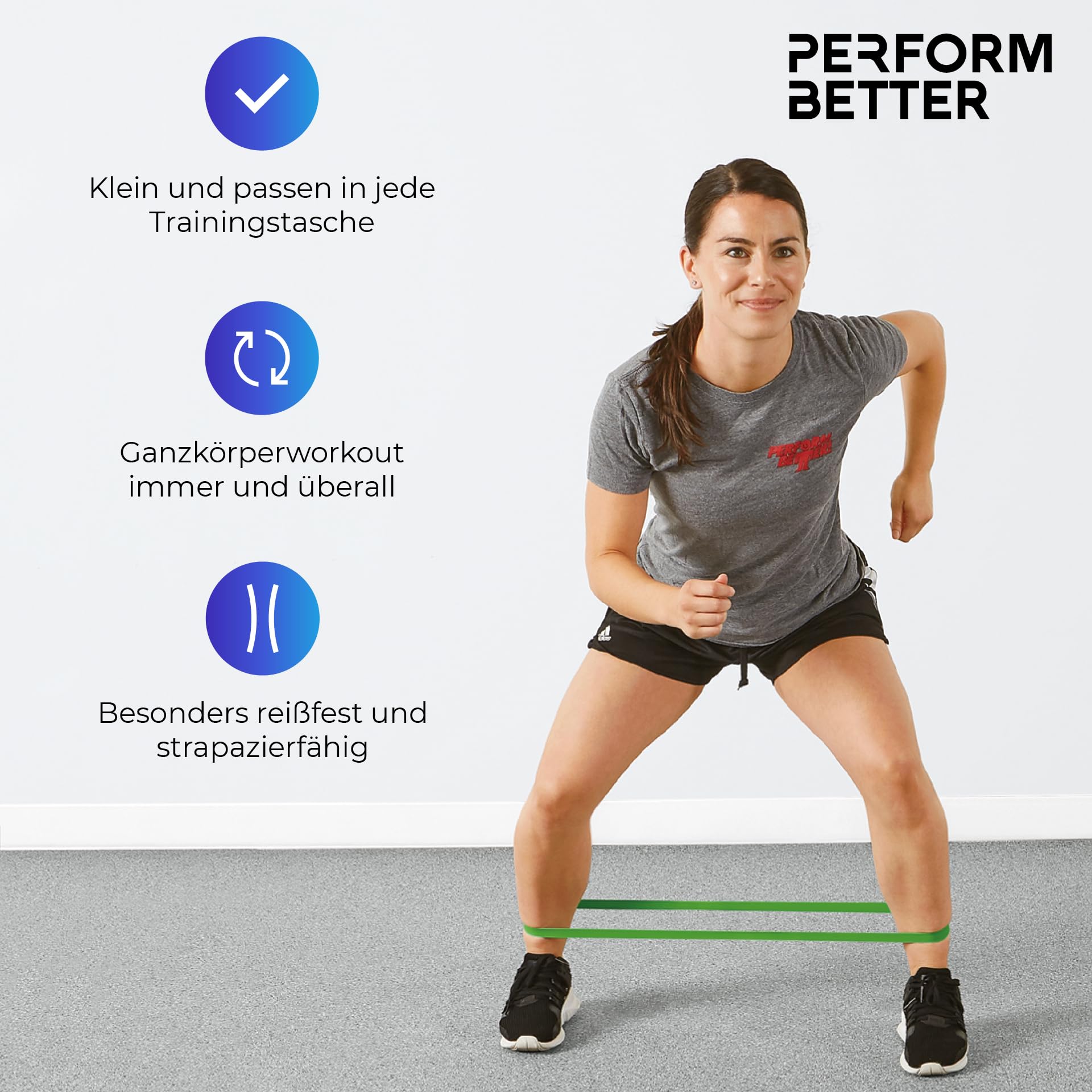 PERFORMBETTER+ Minibands 10er Set, Vielseitige Fitnessbänder für effektives Ganzkörpertraining im Bereich Kraft und Ausdauer, Stärken