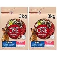 Purina ONE MINI Crocchette Cani Adult con Manzo e Riso, 1 Sacco da 3 Kg (Confezione da 2)