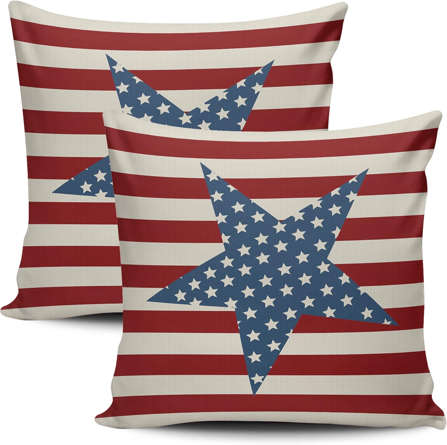Wsunsal 4th of July Pillow Covers 18 x 18 Inch Set of 2