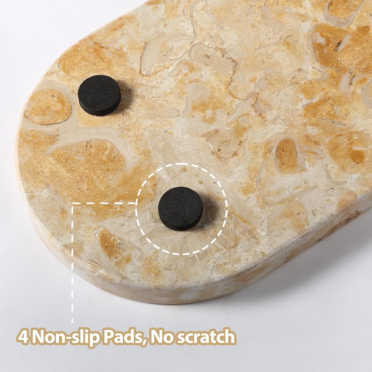 Koville Egypt Natural Marble Tray, 12"x6" Vanity Decorative Tray for Countertop Organizer, Catchall Tray for Perfume, Candles, Jewelry Dish - Image 4